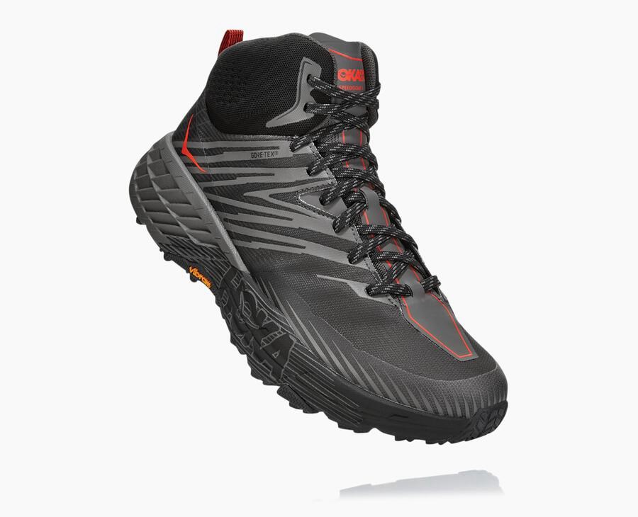 Hoka One One Speedgoat Mid Gore-Tex 2 - Men's Trail Shoes - Black - UK 139RIEQLH